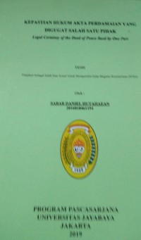 Image of Kepastian Hukum Akta Perdamaian Yang Digugat Salah Satu Pihak
