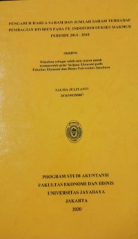 Image of Pengaruh Harga Saham dan Jumlah Saham Terhadap Pembagian Dividen Pada Pt. Indofood Sukses Makmur Periode 2014-2018