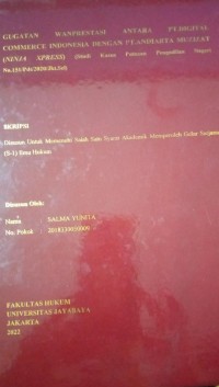 Image of Gugatan Wanprestasi Anatara PT. Digital Commerce Indonesia Dengan PT. Andiarta Muzizat (Ninja Xpress) (Studi Kasus Putusan Pengadilan Negeri No.151/Pdt/2020/Jkt.Sel)