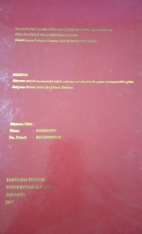 Penerapan Sanksi Pidana Terhadap Pelaku Tindak Pidana Perjudian Menurut KUHP (Studi Kasus Putusan Nomor : 34/PID.B/2015/PN.TNG)