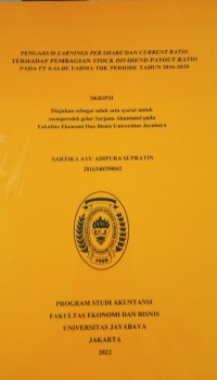 Pengaruh Earnings Pershare Dan Current Ratio Terhadap Pembagian Stock Divident Payout Ratio Pada PT Kalbe Farma Tbk Periode Tahun 2016-2020