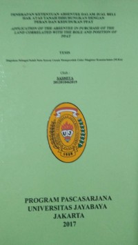 Image of Penerapan Ketentuan Absentee Dalam Jual Beli Hak Atas Tanah Dihubungkan Dengan Peran Dan Kedudukan PPAT