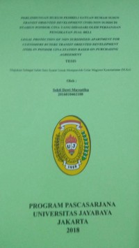 Image of Perlindungan Hukum Pembeli Satuan Rumah Susun Transit Oriented Development ( TOD ) Non Susidi Di Stasiun Pondok Cina Yang Didasari Oleh Perjanjian Pengikatan Jual Beli