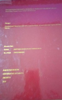 Penyelesaian Sengketa Perbankan Terhadap Eksekusi Lelang ( Studi Kasus Putusan Nomor 35/PDT/2017/PT.PLG )