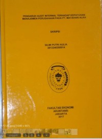 Pengaruh Audit Internal Terhadap Kepatuhan Manajemen Perusahaan Pada PT.Matahari Alka