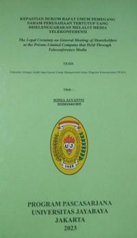 Image of Kepastian Hukum Rapat Umum Pemegang Saham Perusahaan tertutup yang Diselenggarakan Melalui media telekonferensi