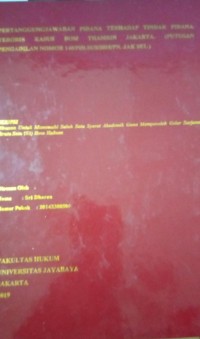 Image of PertanggungJawaban Pidana Terhadap Tindak Pidana Teroris Kasus Bom Tharin Jakarta ( Putusan Pengadilan Nomor 140/PID.SUS/2018/PN.JAKSEL)