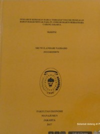 Pengaruh Kebijakan Harga Terhadap Volume Penjualan Bahan Bakar Minyak Pada PT. Endo Budiarto Bersaudara Cabang Jakarta