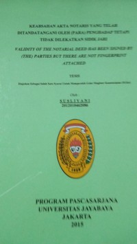 Image of Keabsahan Akta Notaris yang Telah Ditandatangani Oleh (Para) Penghadap Tetapi Tidak Lekatkan Sidik Jari