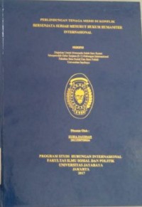 Perlindungan Tenaga Medis Di Konflik Bersenjata Suriah Menurut Hukum Humaniter Internasional