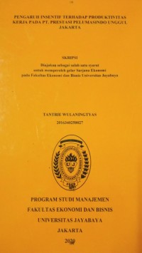 Image of Pengaruh Insentif Terhadap Produktivitas Kerja Pada Pt. Prestasi Pelumasindo Unggul Jakarta