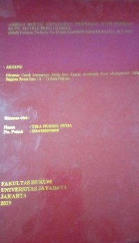 Image of Akibat Hukum Kepailitan Terhadap Upah Pekerja di PT.Matrix Indo Global ( Studi Putusan Perkara No.33/Pdt.Sus/PKPU/2015/PN.Niaga.Jkt.Pst )