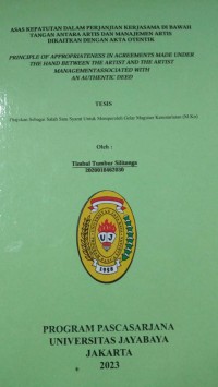 Image of Asas kepatutan Dalam Perjanjian Kerjasama Di Bawah Tangan Antara Artis Dan Menejemen Artis Dikaitkan Dengan Akta Otentik