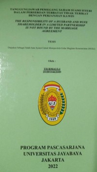 Tanggungjawab Pemegang Saham Suami Isteri Dalam Perseroan Terbatas Tidak Terikat dengan Perjanjian Kawin