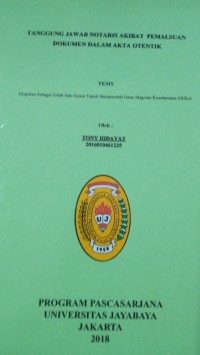 Image of Tanggung Jawab Notaris Pemalsuan Dokumen Dalam Akta Otentik