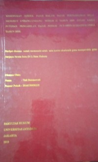 Kedudukan Subjek Pajak Dalam Pajak Pertambahan Nilai Menurut Undang - Undang Nomor 42 Tahun 2009 ( Studi Kasus Putusan Pengadilan Pajak Nomor PUT-108111.16/2014/PP.MXVIIIA Tahun 2018 )