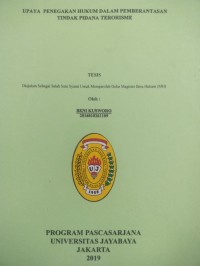 Image of Upaya Penegakan Hukum Dalam Pemberantasan Tindak PIdana Terorisme