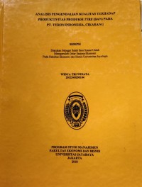 Image of Analisis Pengendalian Kualitas Terhadap Produktivitas Produksi Tyre (Ban) Pada PT. Tyron Indonesia, Cikarang