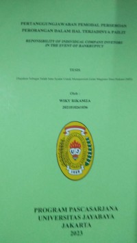 Image of Pertanggungjawaban Pemodal Perseroan Perorangan Dalam Hal Terjadinya Pailit