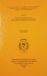 Pengaruh Motivasi Kerja Terhadap Disiplin Kerja Pada PT. Gramedia Asri Media Cabang Grand Indonesia