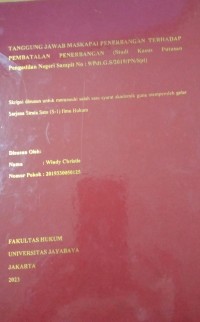 Image of Tanggung Jawab Maskapai Penerbangan Terhadap Pembatalan Penerbangan (Studi Kasus Putusan Pengadilan Negeri Sampit No: 9/Pdt.G.S/2019/PN/Spt)