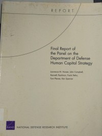 Image of Final Report of the Panel On The Department of Defense Human Capital Strategy