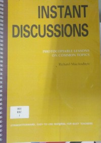 Image of Instant Discussions : Photocopiable Lessons On Common Topics