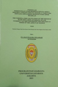 Image of Formulasi Perhitungan Upan Minimum Tenaga Kerja Menurut Undang Undang Nomor 11 Tahun 2020 Tentang Cipta Kerja Di Tinjau Dari Aspek  Ke Adilan