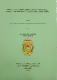 Penyelesaian Sengketa  Daring  Di Indonesia Sebagai Metode Penyelesaian Sengketa Bisnis