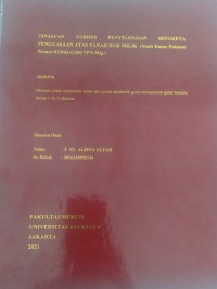 Tinjauan Yuridis Penyelesaian Sengketa Penguasaan Atas Tanah Hak Milik (Studi Kasus Putusan Nomor 82/Pdt.G/2017/PN.Mlg)