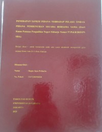 Image of Penerapan Sanksi Pidana Terhadap Pelaku Tindak Pidana Pembunuhan Secara Bersama Sama (Studi Kasus Putusan Pengadilan Negeri Sidoarjo Nomor 97/Pid.B/2019/PN.SDA)