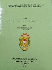 Image of Penerapan Sanksi Pidana Terhadap Korporasi Sebagai Perlaku Tindak Pidana Perpajak Di Indonesia