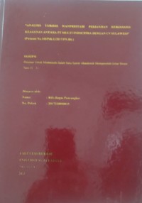 Analisis Yuridis Wanprestasi Perjanjian Kerjasama Keagenan Antara Pt. Multi Indocitra CV Sulawesi (Putusan No.140/Pdt.G/2017/PN.Blt.)