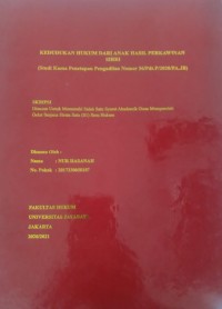 Image of Kedudukan Hukum Dari Anak Hasil Anak Perkawinan Sirri (Studi Kasus Putusan Nomor 36/Pdt.P/2020/PA.JB)