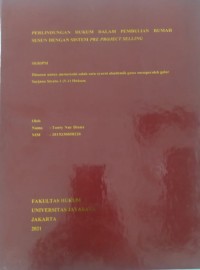 Image of Perlindungan Hukum Dalam Pembelian Rumah Susun Dengan Sistem Pre Project Selling