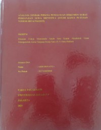 Analisis Tindak Pidana Pemalsuan Dokumen Surat Perjanjian Sewa Menyewa (Studi Kasus Putusan Nomor 880 K/Pid/2019)