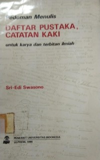 Pedoman Menulis : Daftar Pustaka, Catatan Kaki Untuk Karya Dan Ilmiah