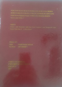 Image of Perlindungan Hukum Pemegang Hak Atas Merek Berdasarkan Undang-Undang Nomor 20 Tahun 2016 (Studi Kasus Putusan Nomor 27/PDT.SUS/MEREK/2018/PN NIAGA.JKT.PST)