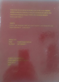 Perlindungan Hukum Pemegang Hak Atas Merek Berdasarkan Undang-Undang Nomor 20 Tahun 2016 (Studi Kasus Putusan Nomor 27/PDT.SUS/MEREK/2018/PN NIAGA.JKT.PST)