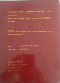 Penegakan Hukum Kepemilikan Senjata Tajam Oleh Anak (Studi kasus Putusan Nomor (30/PID.SUS-ANAK/2020/PNJKT.UTR)