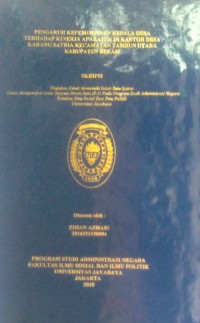 Image of Pengaruh Kepemimpinan Kepala Desa Terhadap Kinerja Aparatur Di Kantor Desa Karang Satria Kecamatan Tambun Utara Kabupaten Bekasi