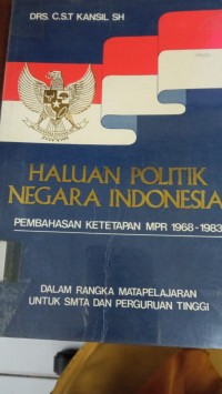 Haluan Politik Negara Indonesia Pembahasan Ketetapan MPR 1968-1983