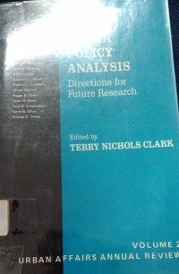 Image of Urban Policy Analysis ; Directions for Future Research