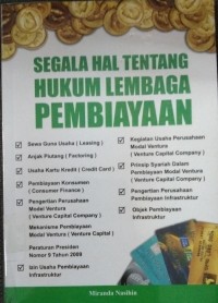 Segala Hal Tentang Hukum Lembaga Pembiayaan