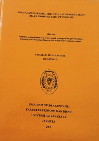 Anggaran Fleksibel Sebagai Alat Pengendalian Biaya Produksi Pada PT. Cosmar