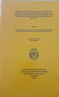 Image of Pengaruh Laba Bersih dan Arus Kas Operasi Terhadap Kebijakan Pemberian Dividen Pada Perusahaan Manufaktur Sektor Industri Yang Terdaftar Di Bursa Efek Indonesia Periode 2016-2017