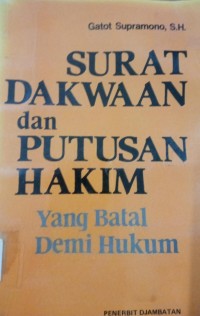 Image of Surat Dakwaan dan Putusan Hakim