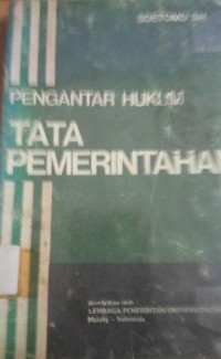 Image of Pengantar Hukum Tata Pemerinahan