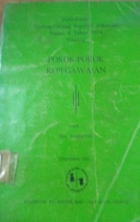 Image of Pokok - Pokok Kepegawaian