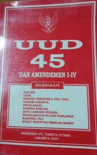 Image of UUD 45 Dan Amandemen I - IV